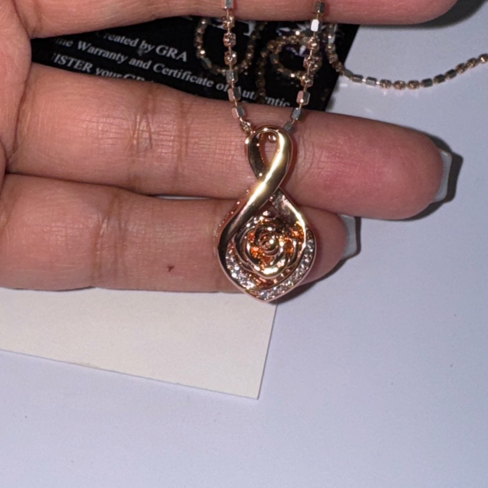 Rose Gold Vermeil Rose Flower Urn Pendant for Ashes Cremation Jewelry Ash Holder